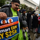 Protesters outside a Wal-Mart in the Crenshaw district of Los Angeles on Black Friday, Nov. 29, 2013
ROBYN BECK/AFP/Getty Images